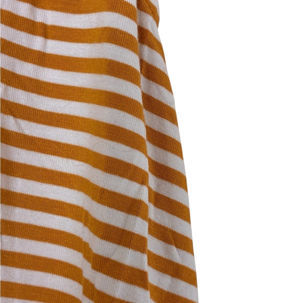Old Navy | Orange white striped scoop crewneck sleeveless stretch midi dress - Picture 6 of 12